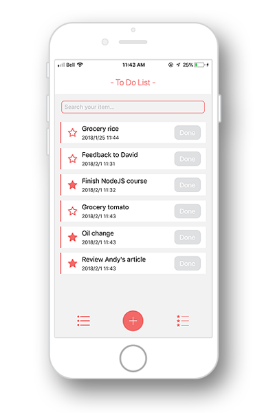 todo list mobile app UI